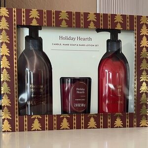 Target Holiday Hearth Candle, Hand Soap & Lotion Set - Red and Gold